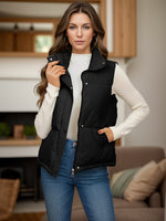 Pocketed Zip Up Vest Coat