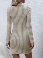 Long Sleeve Ribbed Sweater Dress