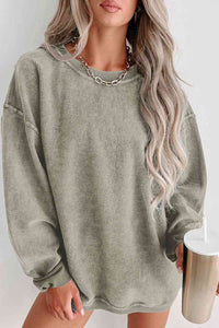 Round Neck Dropped Shoulder Sweatshirt