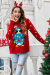 Christmas Penguin Graphic Sequin Sweater